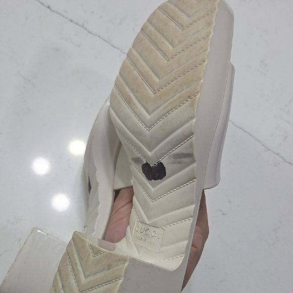 Gucci Women's Cream Mules Sz37 Might Fit Sz4 Gentle Used With No Box - Picture 10 of 16